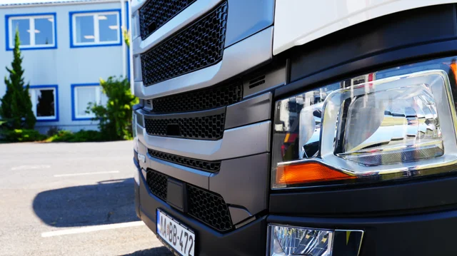 Detail of a Sprintcamion truck used for furniture transport